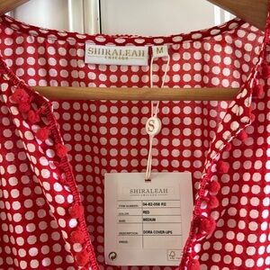 Shiraleah Red and White Swim Coverup
